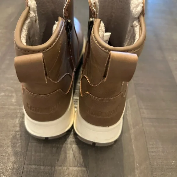 Khombu Brown Boots Cozy Fleece Lining Slip-On - Picture 2 of 7